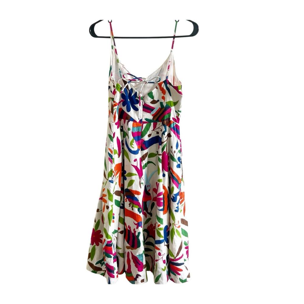 Vanessa Virginia Anthropologie Folk Art Dress Embroidered Floral Animals Size 0 - Picture 2 of 16